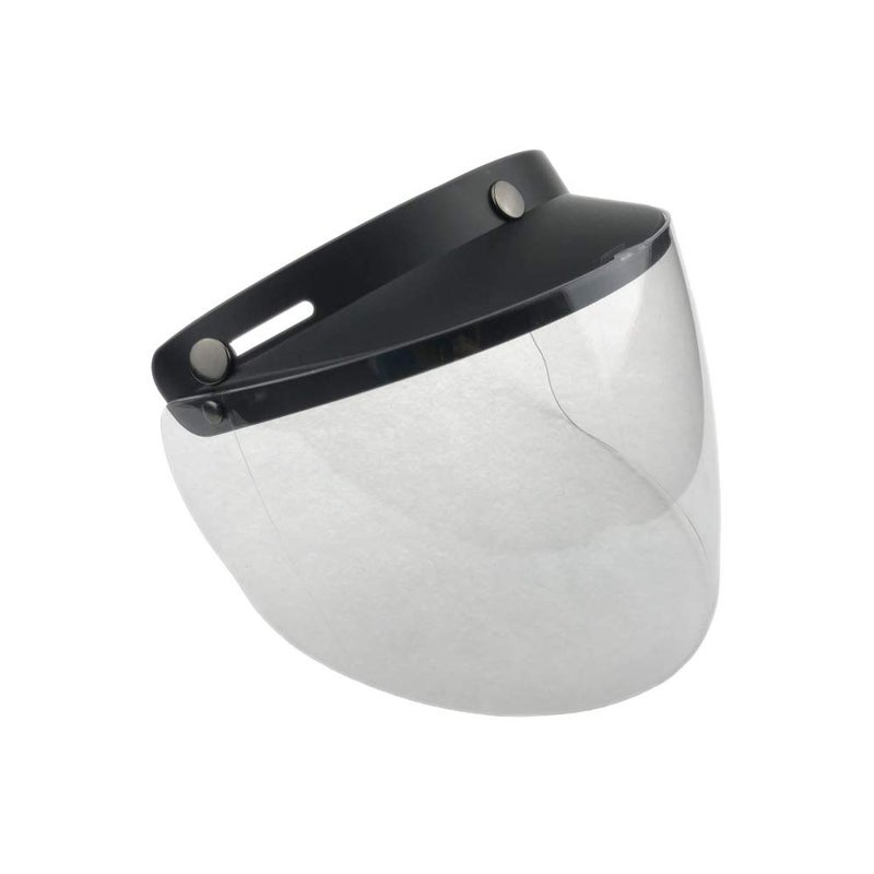 WANCAR Standard 3-Snap Button Universal Visor for Open Face Motorcycle Helmet Wind Shield Flip Up Down(Clear) - Image 1